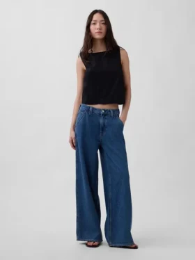 Camiseta sin mangas de popelín con cuello de barco