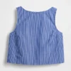Camiseta sin mangas de popelín con cuello de barco