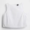 Camiseta sin mangas de popelín con cuello de barco