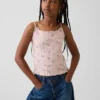 Camiseta sin mangas de punto acanalado con efecto calado para niños