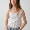 Camiseta sin mangas de punto acanalado con efecto calado para niños