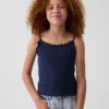 Camiseta sin mangas de punto acanalado con efecto calado para niños