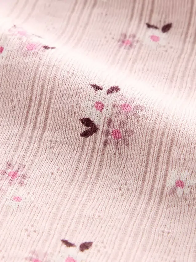 Camiseta sin mangas de punto acanalado con efecto calado para niños