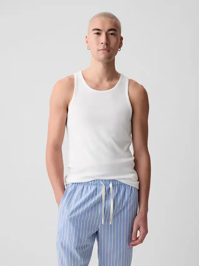 Camiseta sin mangas de punto acanalado (paquete de 2)