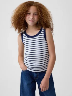 Camiseta sin mangas de punto acanalado para niños