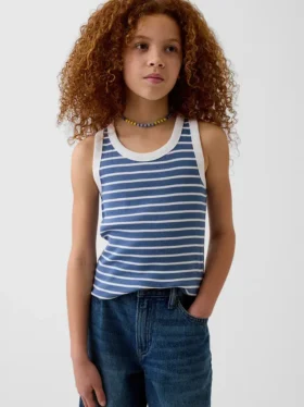 Camiseta sin mangas de punto acanalado para niños