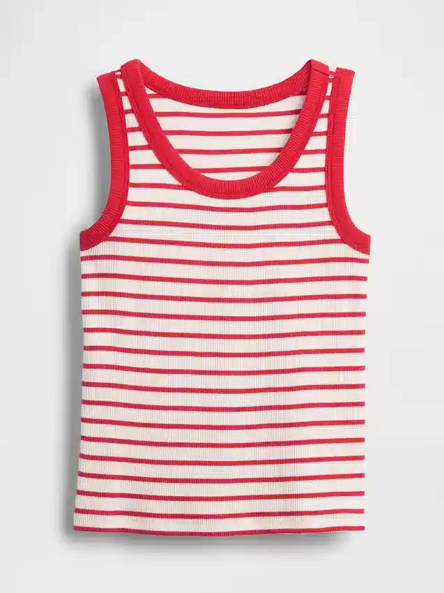 Camiseta sin mangas de punto acanalado para niños