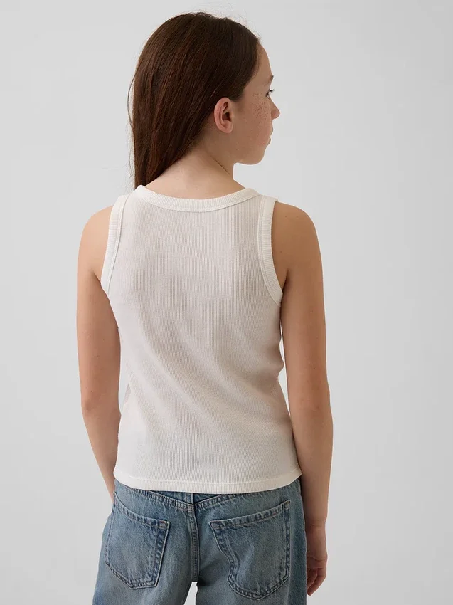 Camiseta sin mangas de punto acanalado para niños