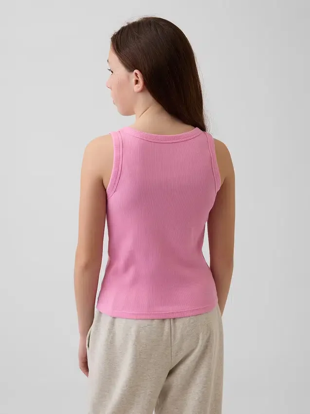 Camiseta sin mangas de punto acanalado para niños