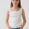 Camiseta sin mangas de punto calado para niños