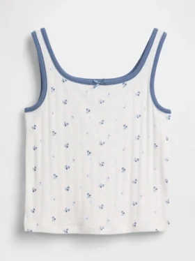 Camiseta sin mangas de punto calado para niños