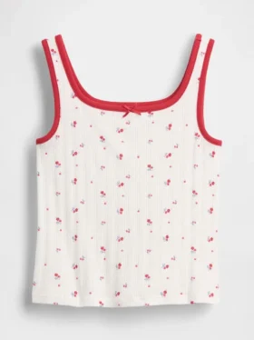 Camiseta sin mangas de punto calado para niños