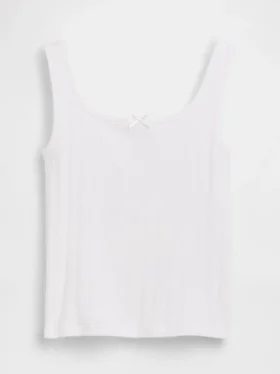 Camiseta sin mangas de punto calado para niños