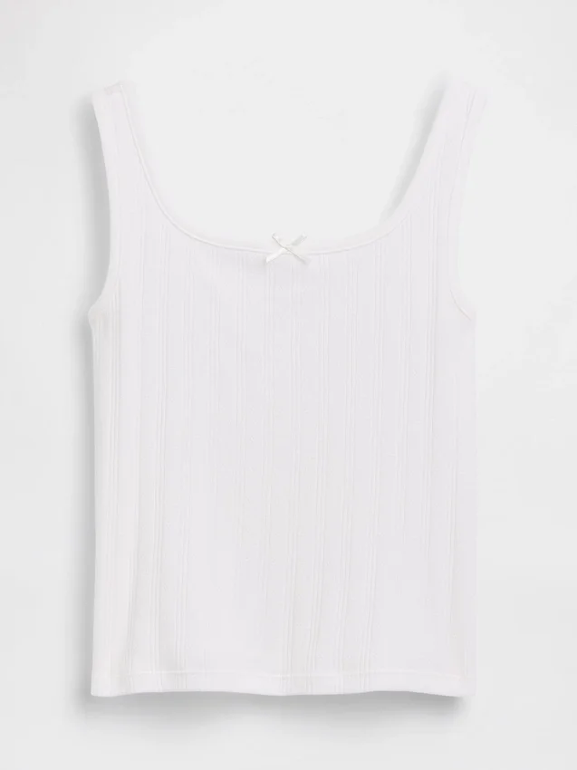 Camiseta sin mangas de punto calado para niños