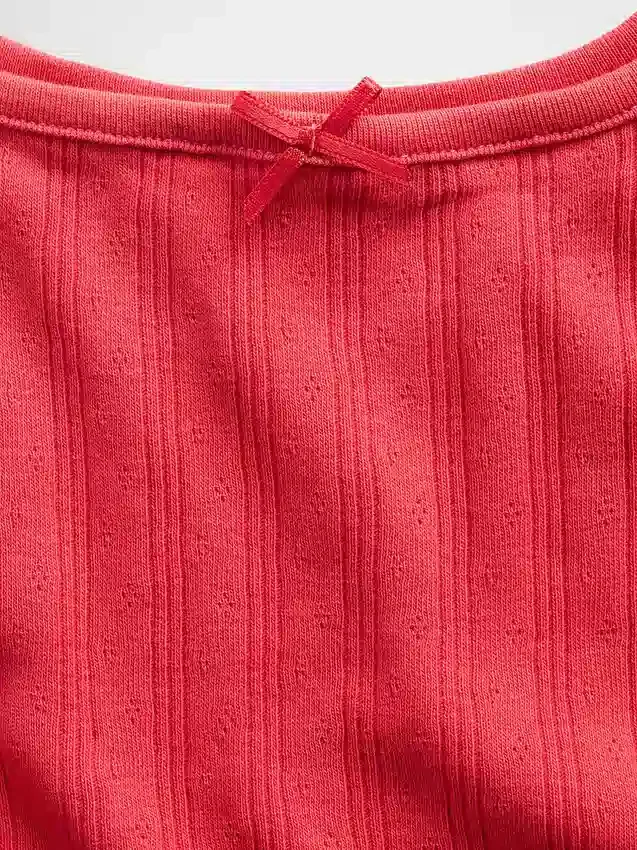Camiseta sin mangas de punto calado para niños