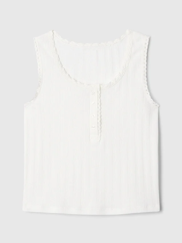 Camiseta sin mangas de punto calado para niños GAP × DôEn
