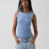 Camiseta sin mangas de punto pointelle