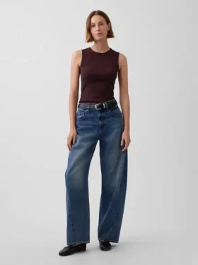 Camiseta sin mangas de punto pointelle