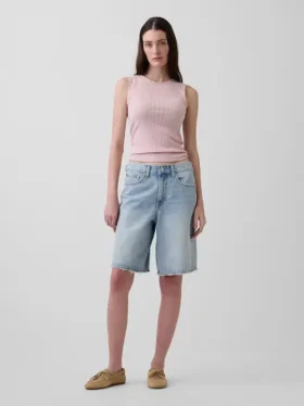 Camiseta sin mangas de punto pointelle