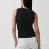 Camiseta sin mangas de punto pointelle