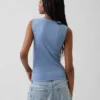 Camiseta sin mangas de punto pointelle