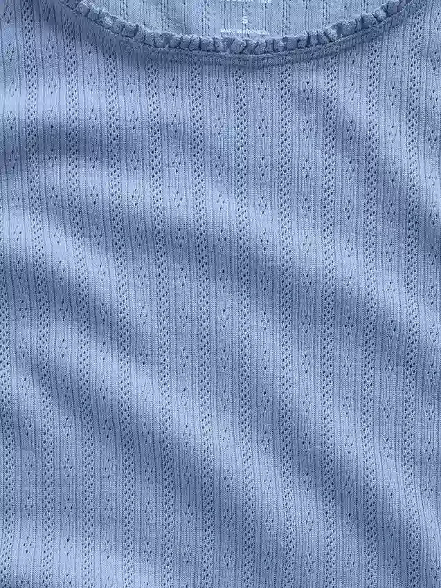 Camiseta sin mangas de punto pointelle