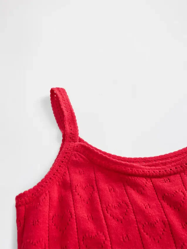 Camiseta sin mangas ligera de pijama con diseño de corazones en punto Pointelle CashSoft