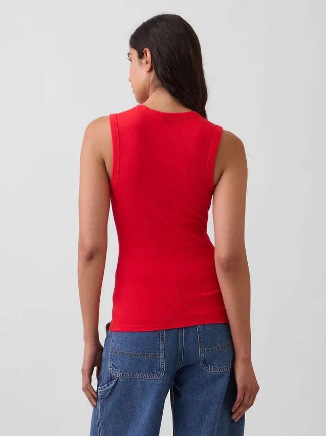 Camiseta sin mangas moderna de cuello redondo