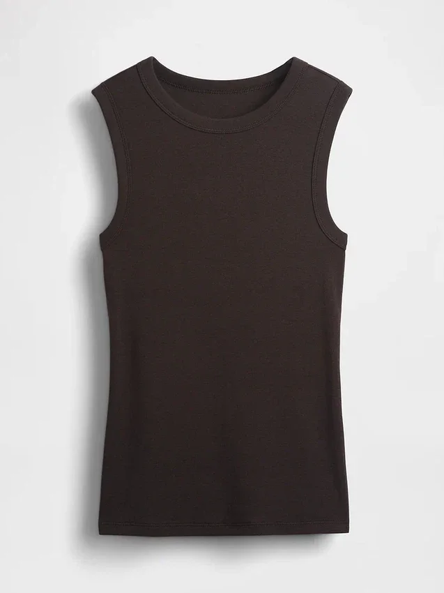Camiseta sin mangas moderna de cuello redondo