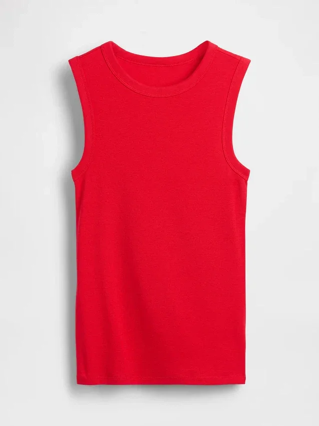 Camiseta sin mangas moderna de cuello redondo