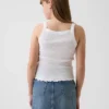 Camiseta sin mangas para niños con cuello cuadrado y tejido acanalado