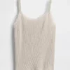 Camiseta sin mangas para niños con ribete de encaje y tejido tipo waffle