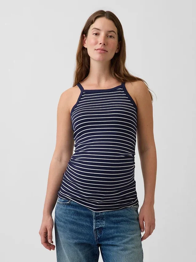 Camiseta sin mangas premamá con cuello delantal