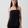 Camiseta sin tirantes de mezcla de lino