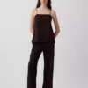 Camiseta sin tirantes de mezcla de lino
