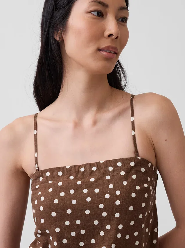 Camiseta sin tirantes de mezcla de lino