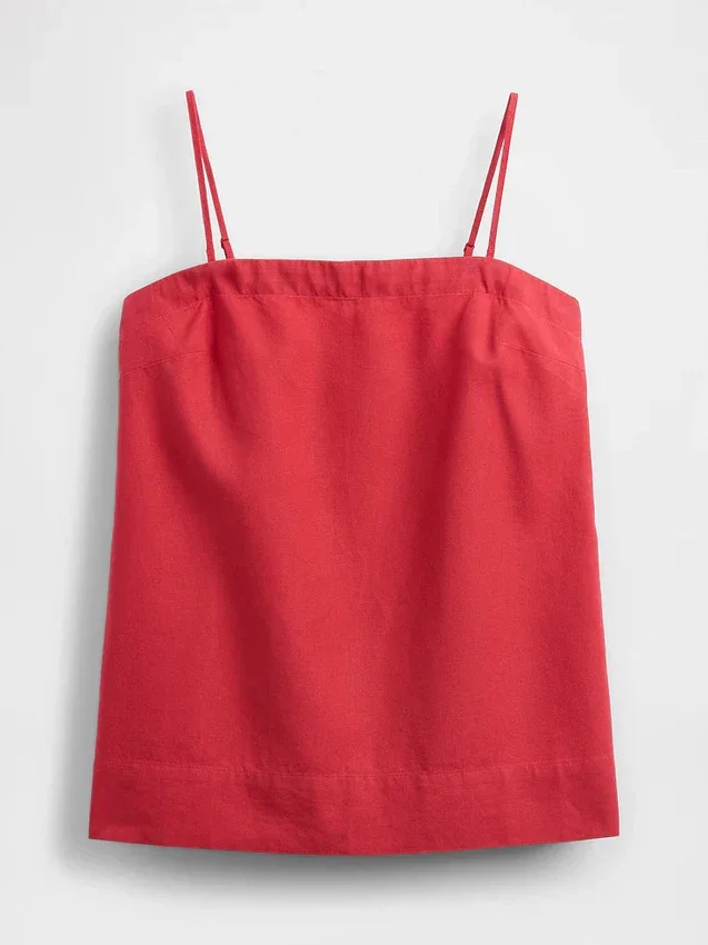 Camiseta sin tirantes de mezcla de lino