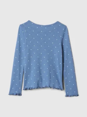 Camiseta tipo Henley de punto calado para bebés y niños pequeños
