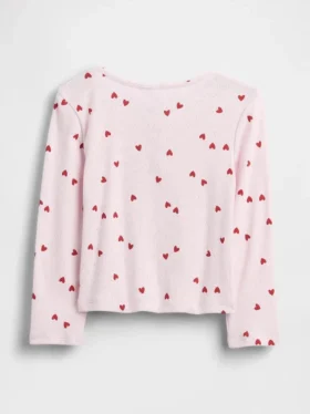 Camiseta tipo Henley de punto calado para bebés y niños pequeños