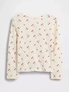 Camiseta tipo Henley de punto calado para bebés y niños pequeños