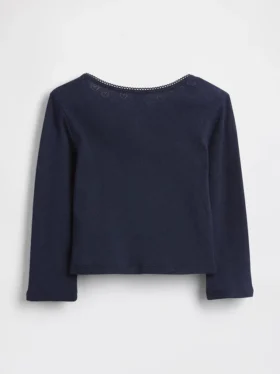 Camiseta tipo Henley de punto calado para bebés y niños pequeños