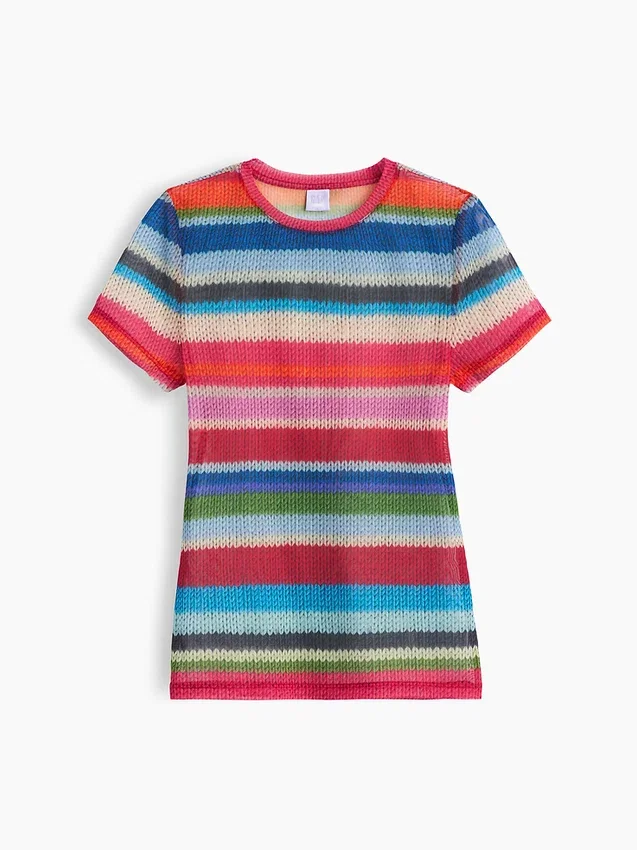 Camiseta transparente con rayas alegres de Gapstudio