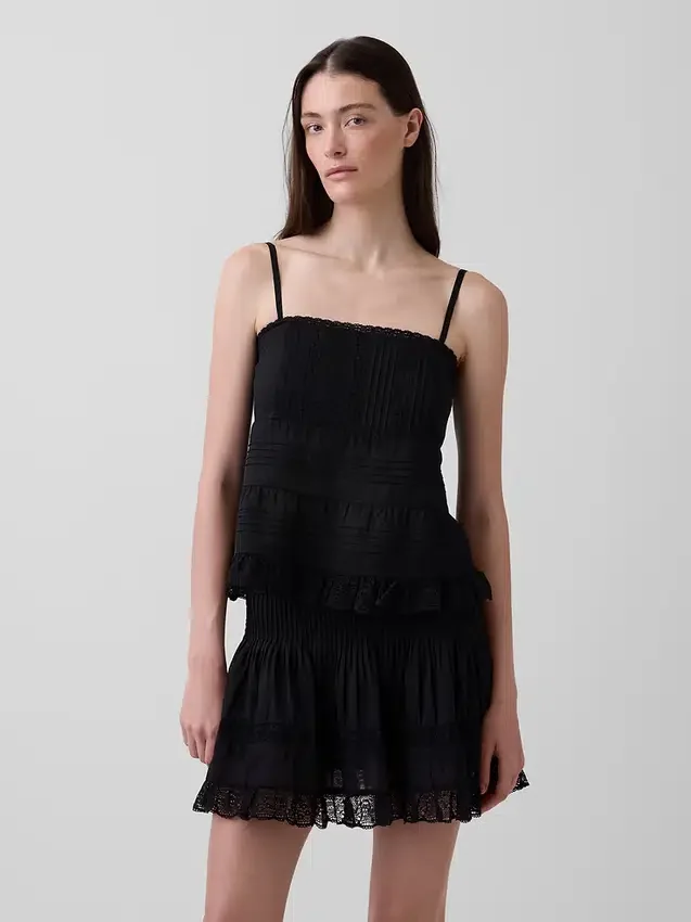 Camisola con ribete de encaje