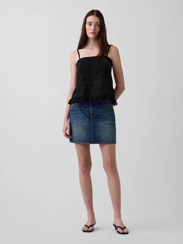 Camisola con ribete de encaje