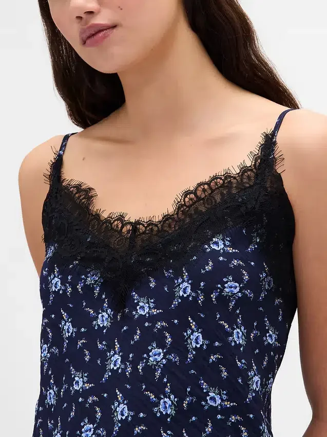 Camisola con ribete de encaje