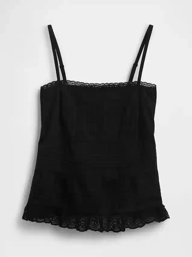 Camisola con ribete de encaje