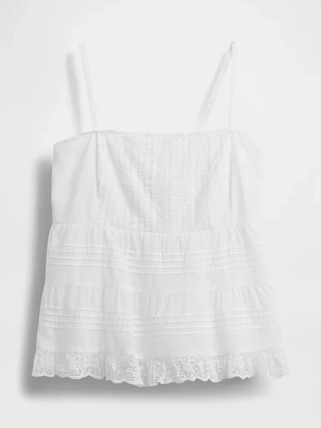 Camisola con ribete de encaje