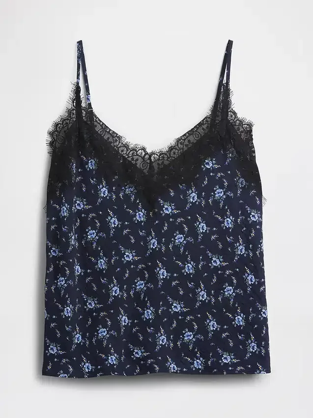 Camisola con ribete de encaje