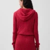 Cardigan con cremallera de punto trenzado 100 % algodón