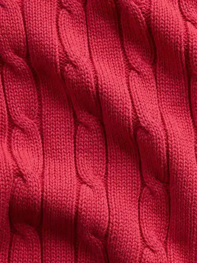 Cardigan con cremallera de punto trenzado 100 % algodón
